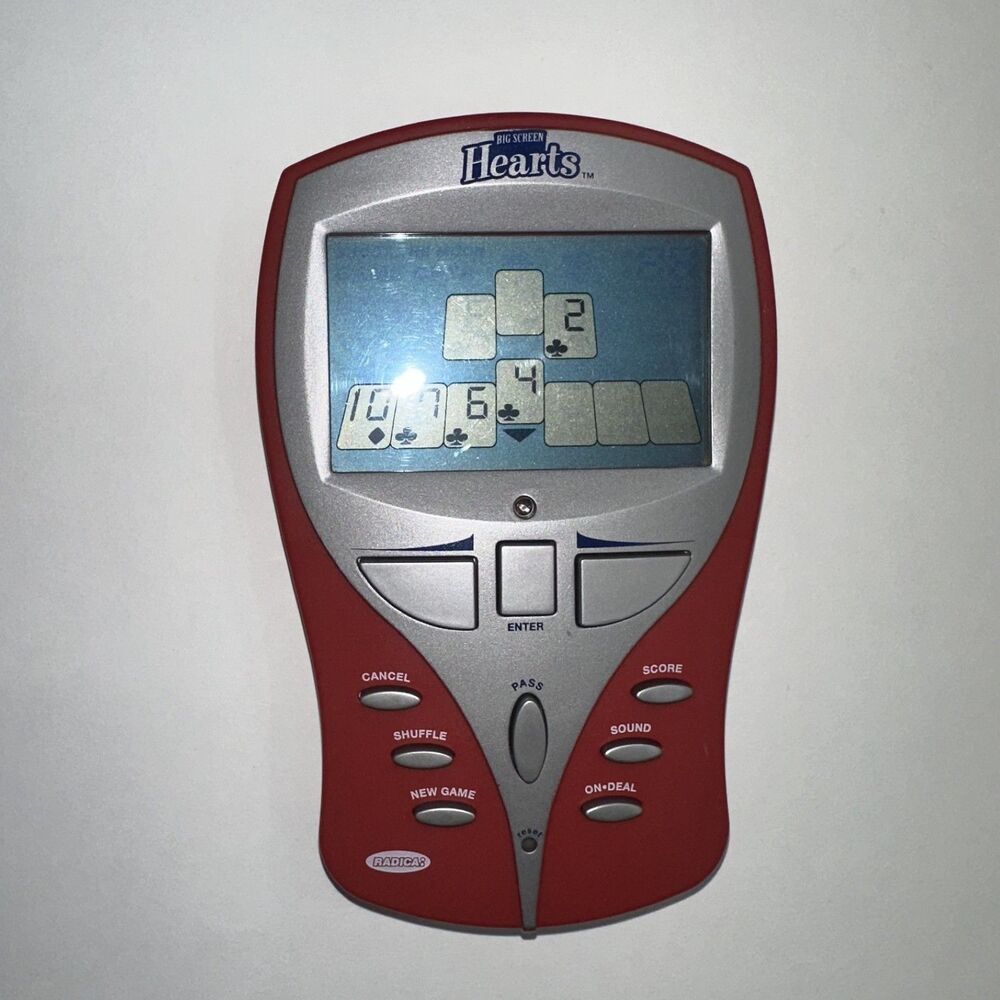 Radica BIG SCREEN HEARTS Handheld 2005 Travel Card Game Tested Works